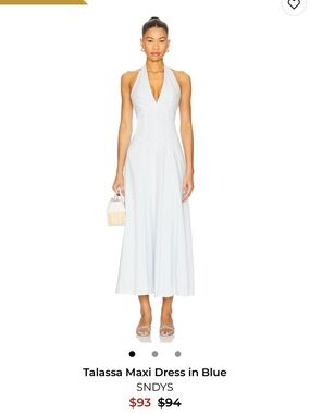 Revolve - Sndys. Halter Maxi Dress in Pale Blue